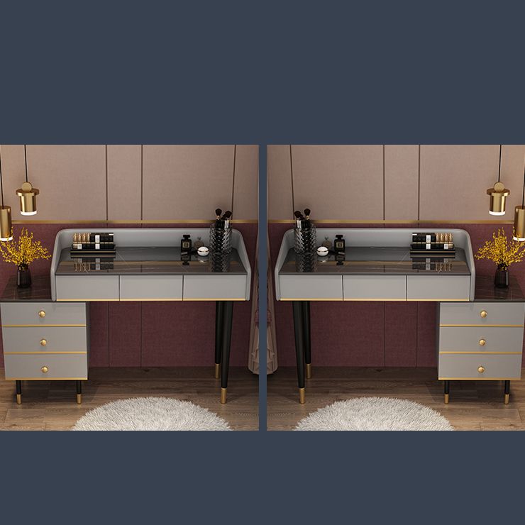 Glam Vanity Table Stone Top 15.75" W Makeup Desk with Drawers