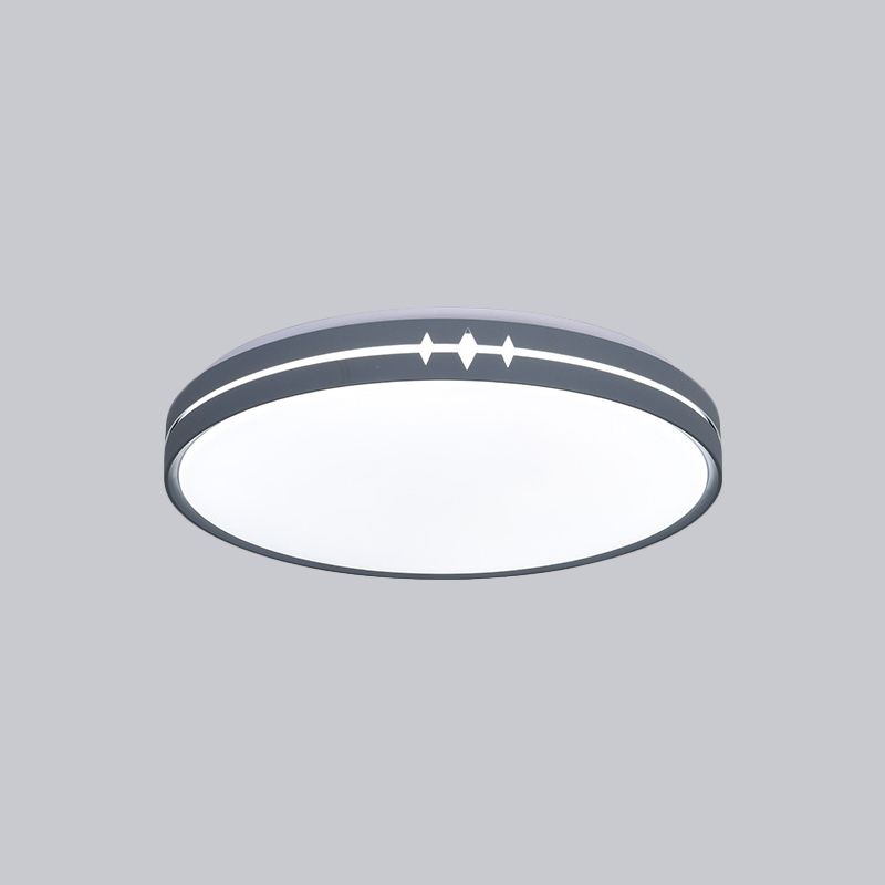 Iluminación LED de montaje de LED contemporáneo/Montaje de vaciado de techo de tambor blanco/gris/negro con sombra acrílica