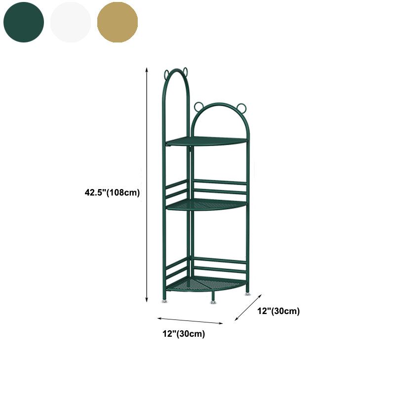 Modern Metal Bookcase Corner Open Shelf Bookshelf with Shelves