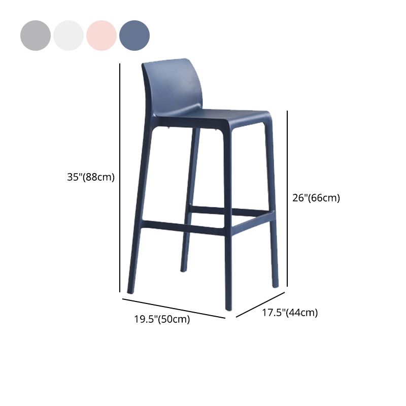 Contemporary Stackable Bar-stool Plastic Counter Bar Stool with Plastic Legs for Home