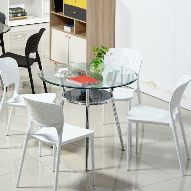 Table de salle à manger ronde contemporaine avec 3 jambes pour salle à manger