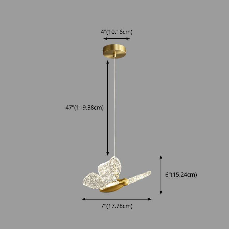 Klein bed ophanging verlichtingsarmatuur Acryl Minimalistische LED LED DOWN -verlichting hanger in messing