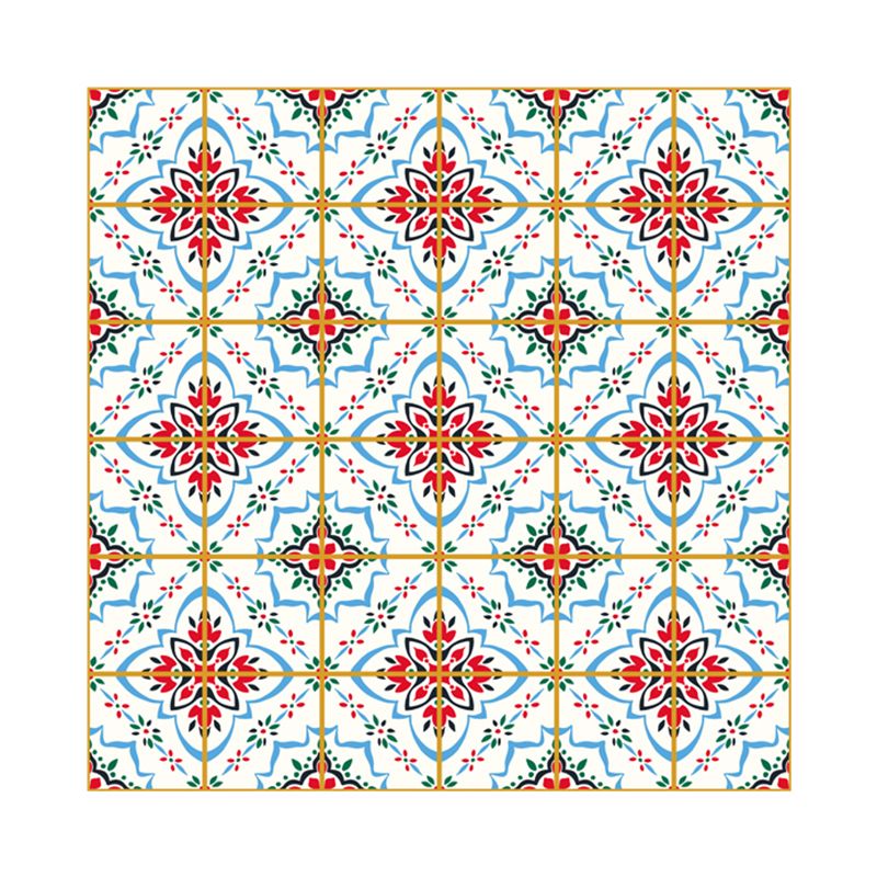 Quatrefoil Floral Print Wallpapers Bohemian Stick On Restroom Wall Covering, 3.5' x 3.5"