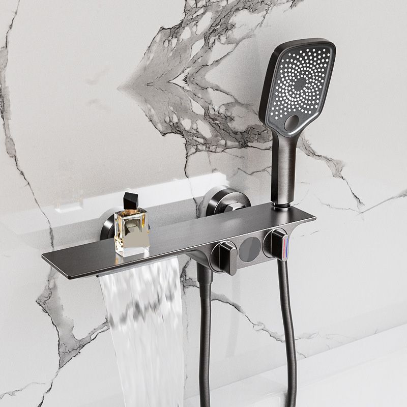 Modern Wall Mounted Faucet 2-Handle and 2-Hole Bath Faucet Trim