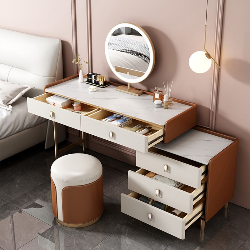 15" Wide Glam Make-up Vanity Wooden Dressing Table with Drawer