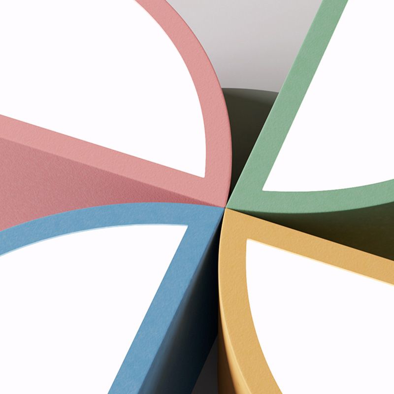 LED Bedroom Flush Mount Light Fixture Macaron Multi-Color Flush Ceiling Light with Windmill Acrylic Shade