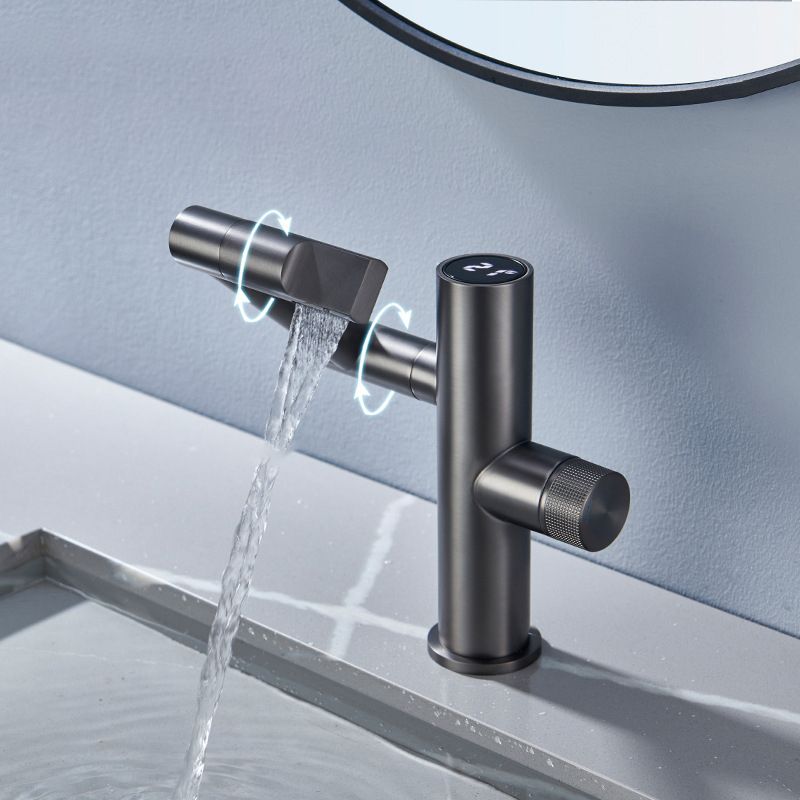 Modern Vessel Sink Faucet Solid Color Copper Centerset Lavatory Faucet for Bathroom