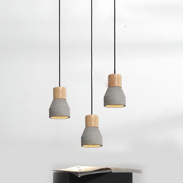 Grey Cement Pendant Light Modernist Suspension Pendant for Bedroom Foyer