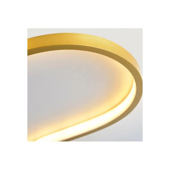 Nordic Double-Heart Shaped Flush Light Acryl Schlafzimmer LED Flush Mount Deckenleuchte mit Feder Dekor