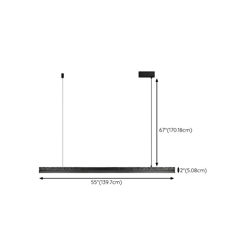 Contemporary Hanging Light Linear Stone Island Light Fixture for Dining Room
