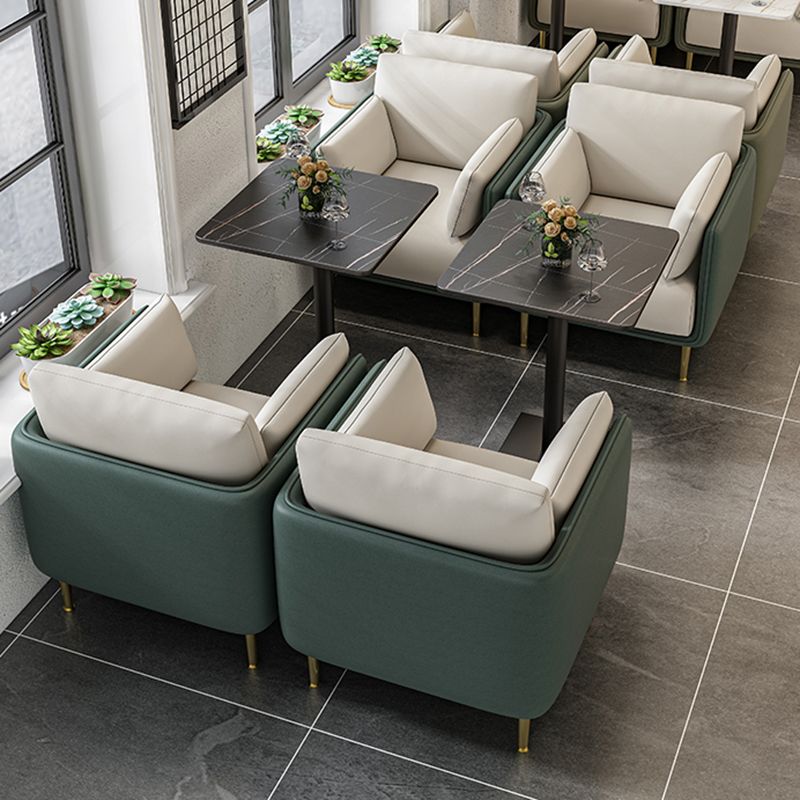Contemporary Fabric Cushions Sofa 33.46"High Pillow Top Arm Sofa for Restaurant
