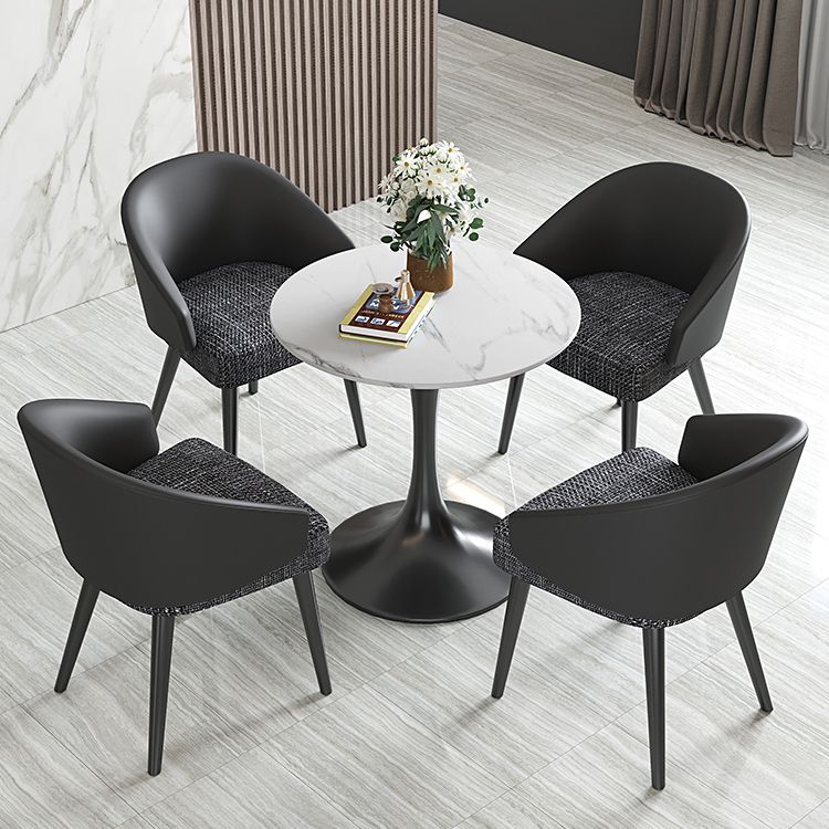 Sillón interior escandinavo tapizado Parsons Back Silla de comedor de metal