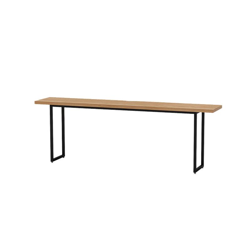 Industrial Rectangle Bar Table Solid Wood Bar Table with Metal Base