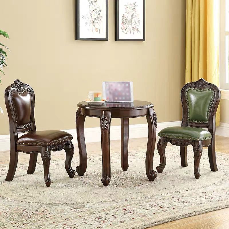 Traditional Wood Dining Armless Chair Open Back Dining Side Chair for Restaurant