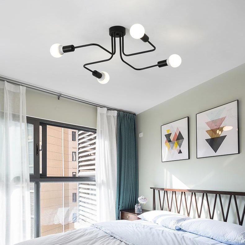 Sputnik Flush Ceiling Light Minimalism Metal Flush Mount for Dining Room
