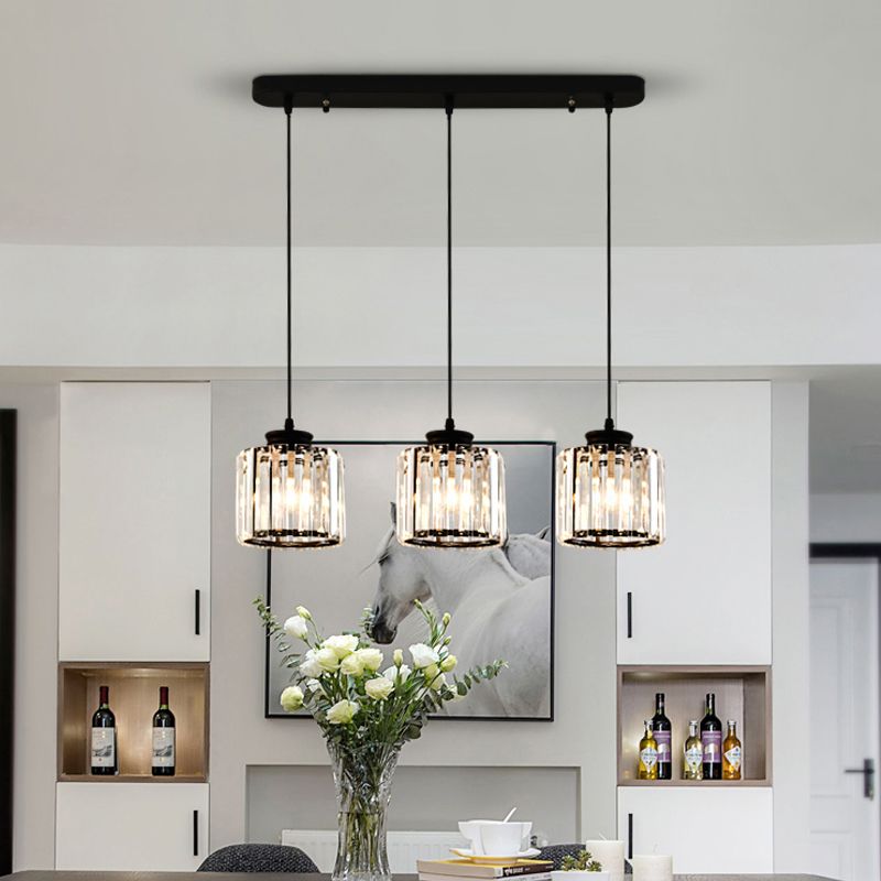3-licht helder glazen hanglamp eigentijdse stijl in mini hanger voor eetkamer