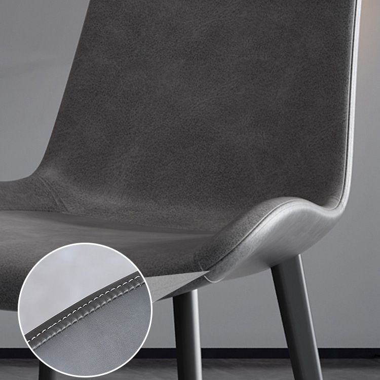 Contemporary Kitchen Dining Chairs Faux Leather Side Chairs with Black Legs