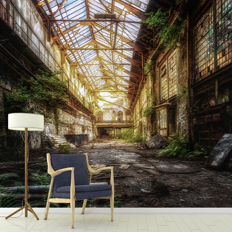 Industrial Style Extensive Space Mural Wallpaper Living Room Wall Covering, Customed Size