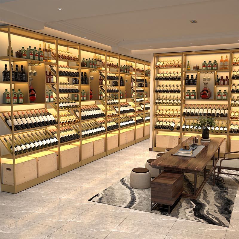 Luxe Metal Wine Rack Kit Freestanding Wine Holder Rack with Shelf