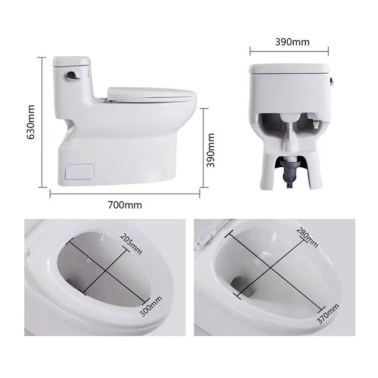 Porcelain Siphon Jet Toilet Floor Mounted One Piece Toilet Urine Toilet