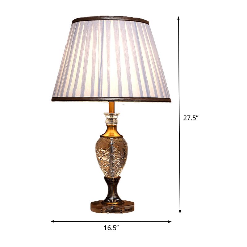Abat-jour conique éclairage de travail tissu moderne 1 ampoule lampe de table de chevet blanche pour chambre à coucher