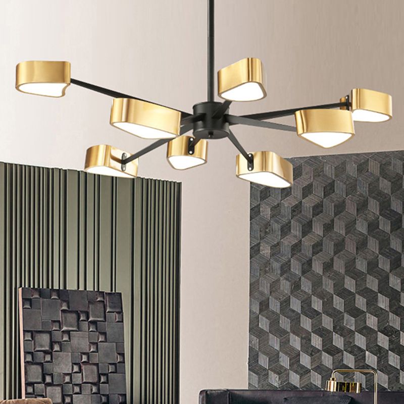 Gold Chandelier Lighting Fixtures Post-Modern Metal Triangular Hanging Ceiling Light
