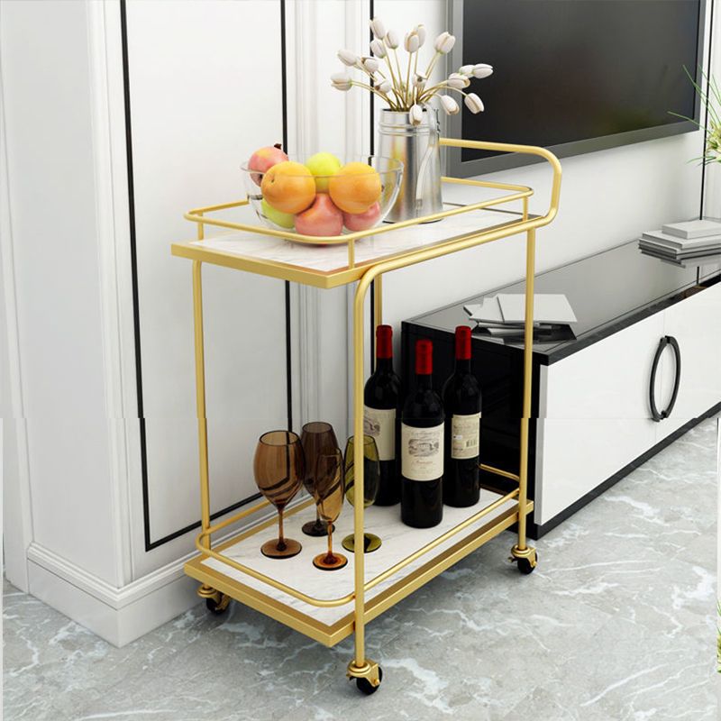 33.86" High Rolling Contemporary Prep Table Metal Prep Table for Dining Room