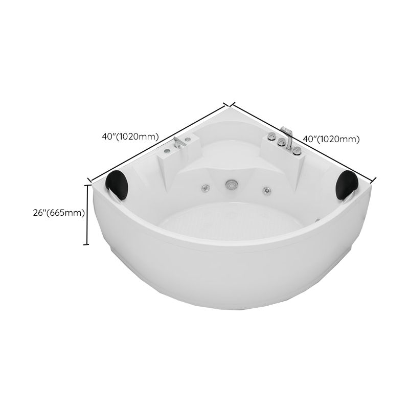 Contemporary Corner Acrylic Bathtub Soaking/Whirlpool Bathtub with Seat