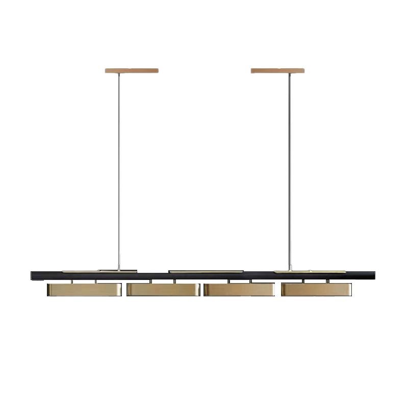 Modern 2/3/4-Light Black Ceiling Light Metal Kitchen Island Lighting for Dining Room