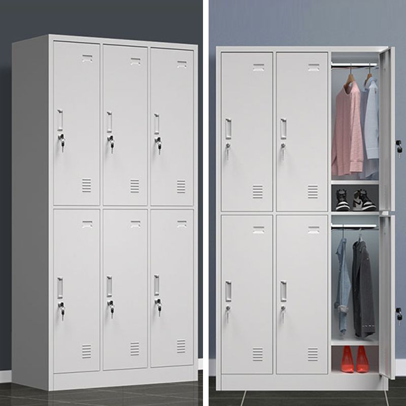 Metal Contemporary Cabinet for Home Grey Steel Storage Cabinet