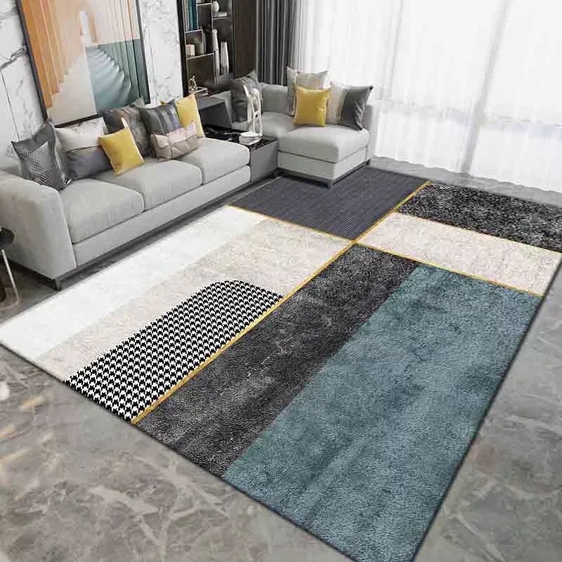Luxury Area Carpet Modern Indoor Rug Non-Slip Backing Polyester Carpet for Living Room
