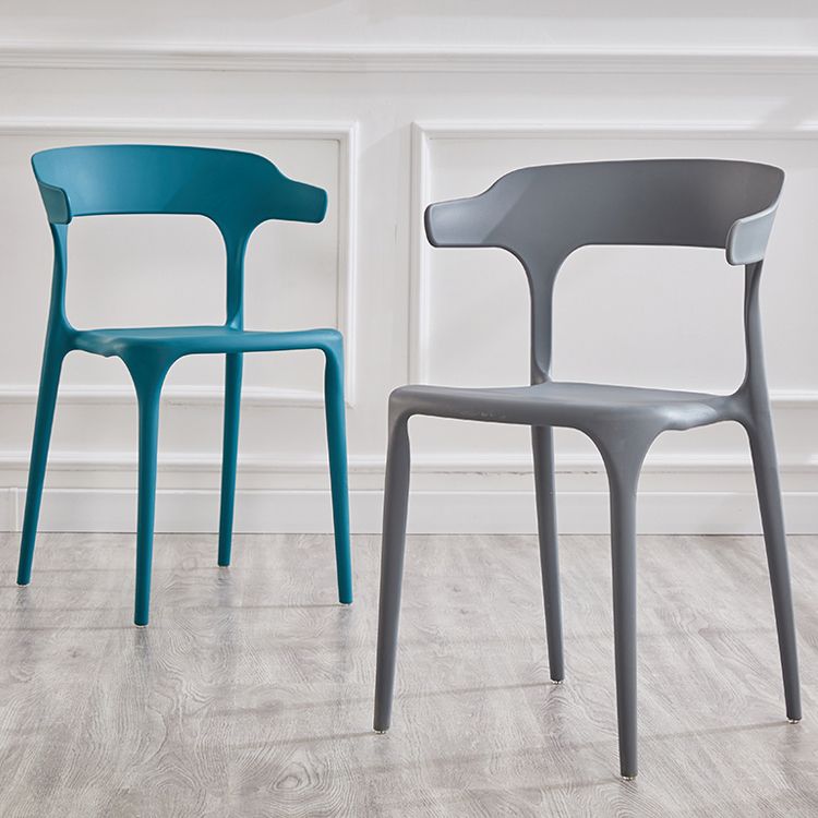 Modern Contemporary Plastic Side Chairs Multicolor Open Back Dining Chairs