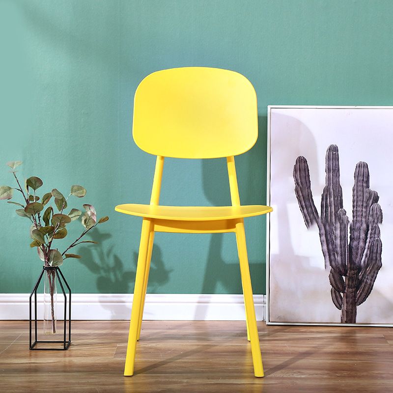 Silla lateral de plástico moderna para interiores y exteriores, sillas sin brazos con respaldo abierto para comedor