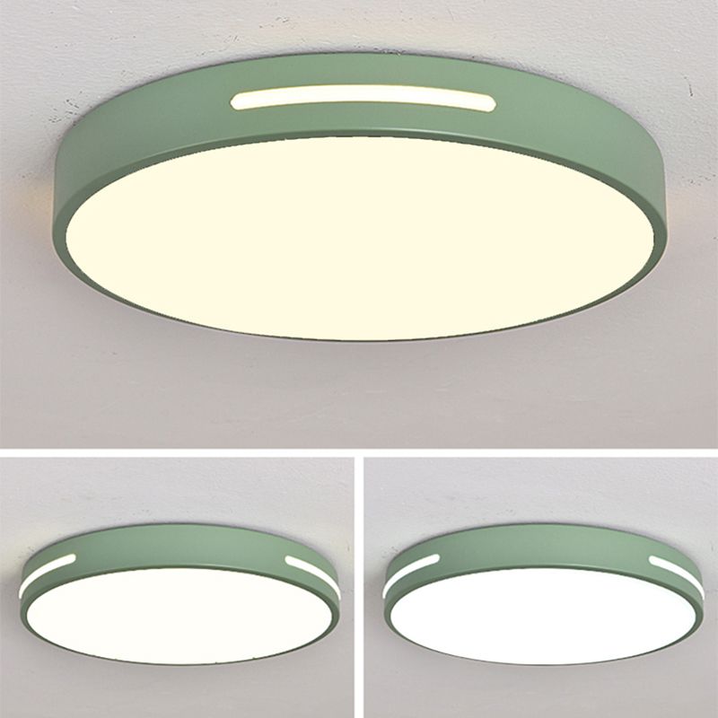 Plafonnier LED en fer laqué dans un style moderne et concis, plafonnier circulaire en acrylique en forme de macaron