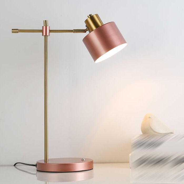 Contemporary Style Night Table Lamp Metal Shade Table Light for Bedroom