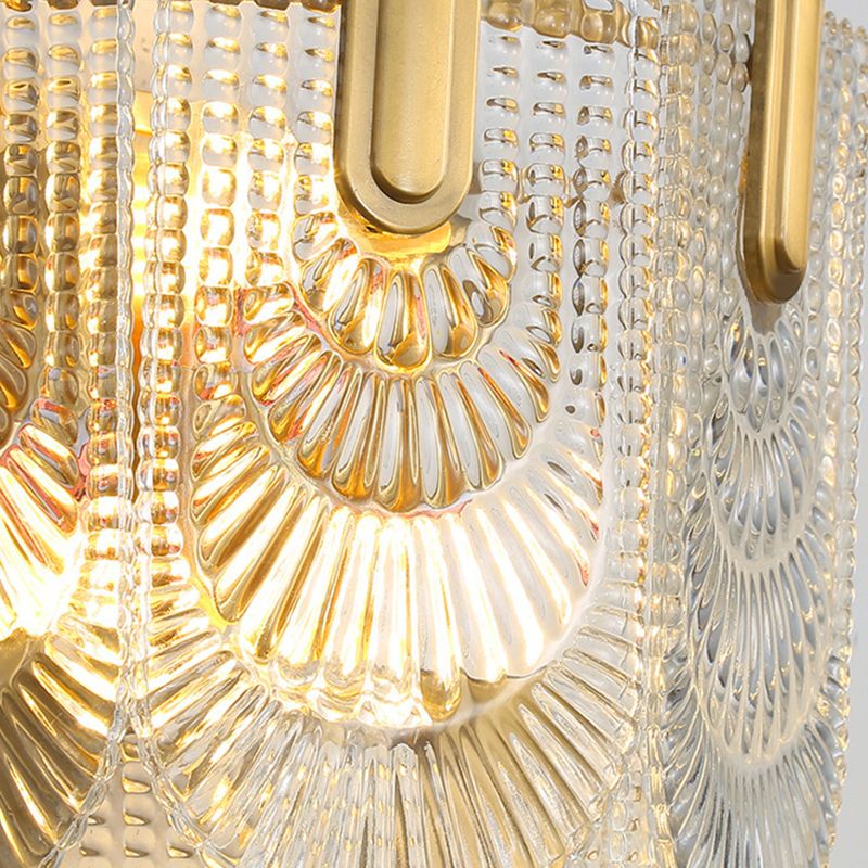 Metal & Glass 2 - Light Wall Light Post Modern in Gold & Clear