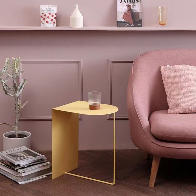 Modern Geometric End Slide Table 19.70" Tall Metal End Table