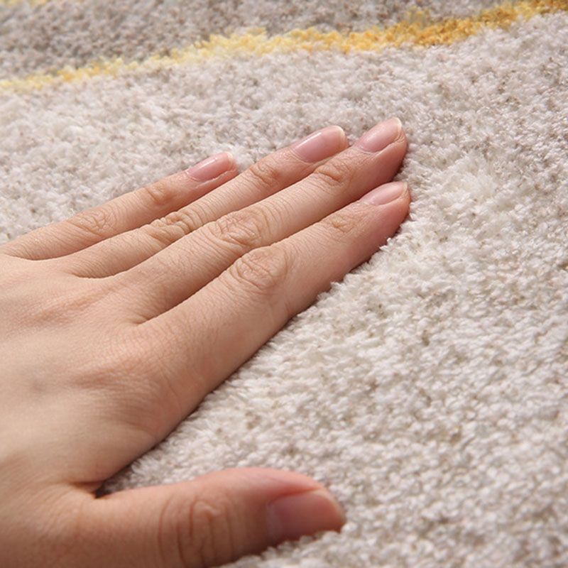 Orange Modern Rug Polyester Striped Rug Washable Indoor Rug for Home Decor