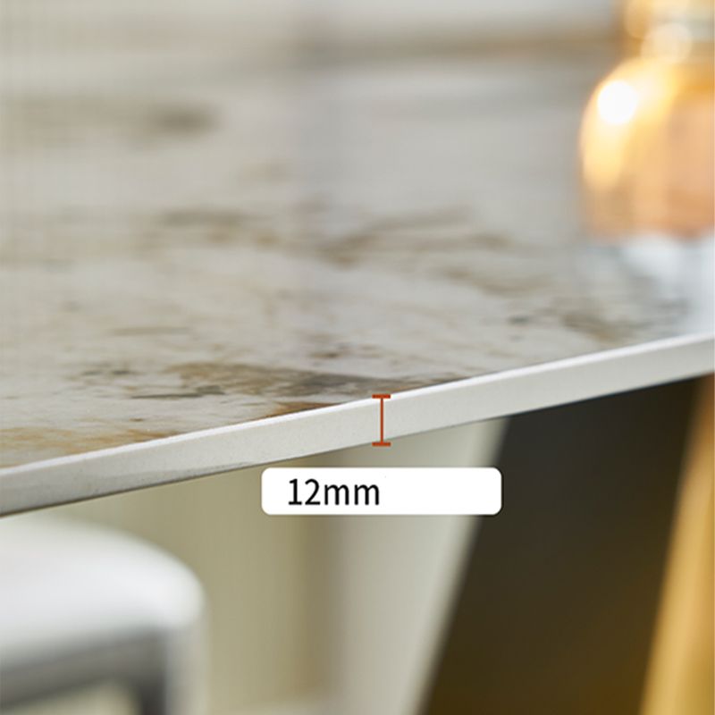 Rectangle Sintered Stone Kitchen Table Luxury Home Dining Table