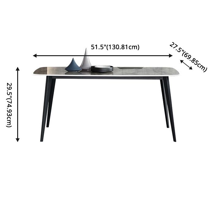 Modern Style Sintered Stone Top Dining Room Table Set with Rectangle Table Dining Furniture