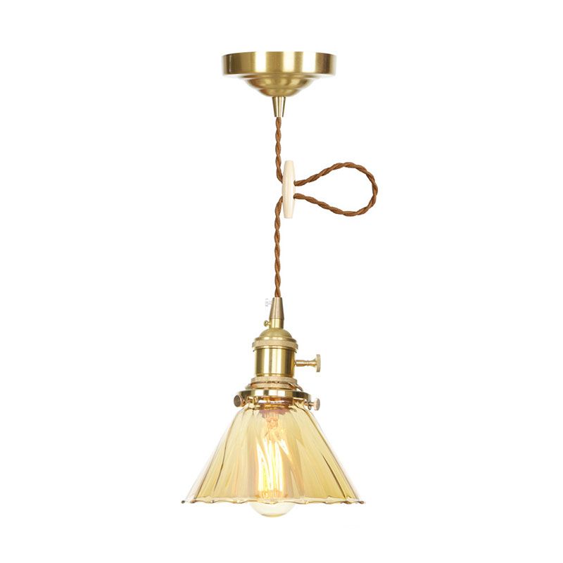 Luci a soffitto a sospensione geometrica industriale a 1 luci di vetro a pendente.