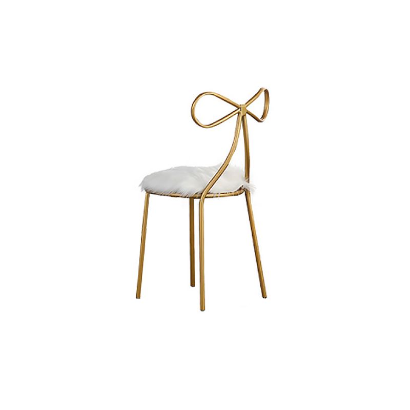 Wood/Iron Vanity Table in White Glam 31.5" H Dressing Table with Mirror and Stool