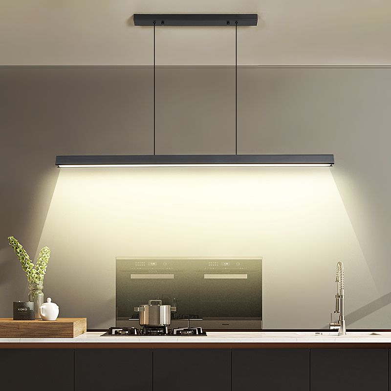 Contemporary Island Light Linear Metal 1 Light Island Lights in Black