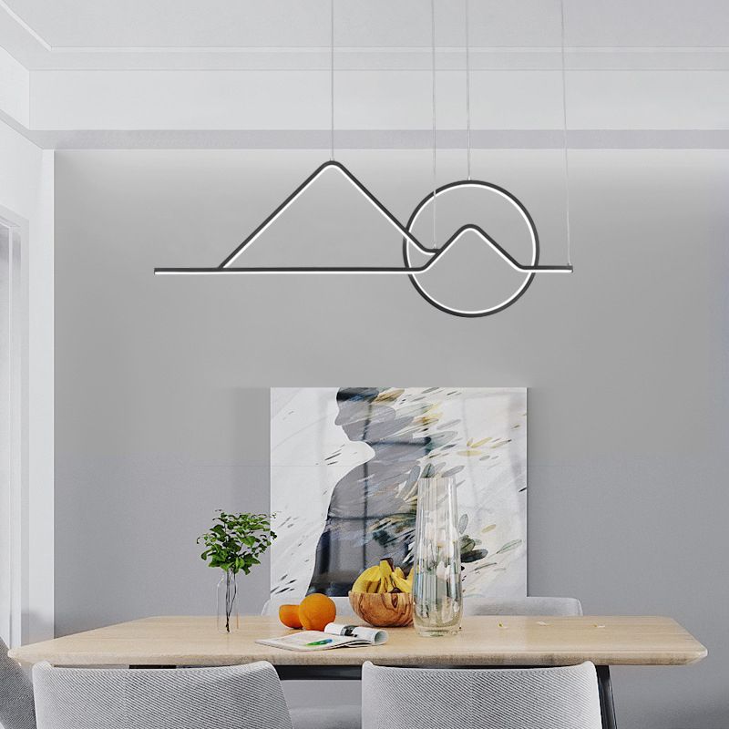 Geometric Island Lighting Modern Lighting Chandelier Metal 3 Light Island Lamps