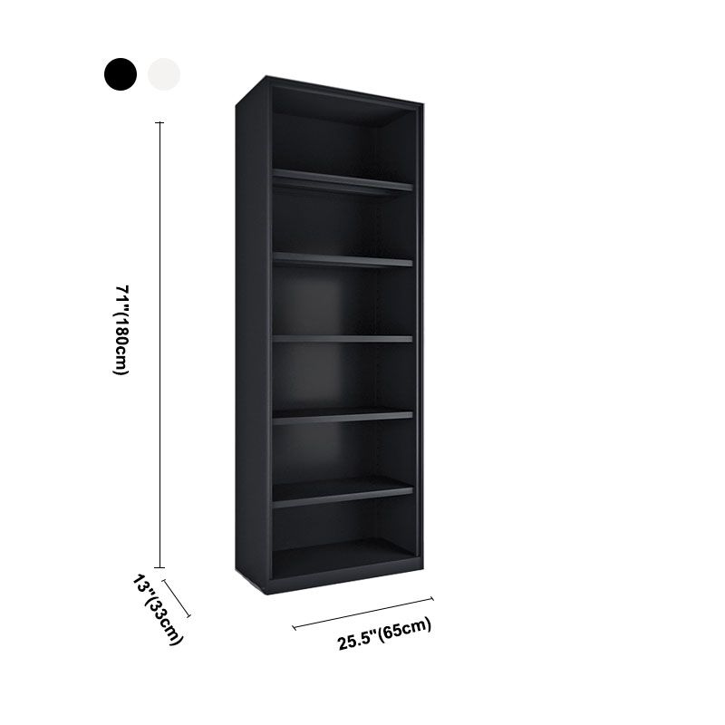 Modern Closed Storage Bookcase Black/White Metal Bookshelf with Shelves