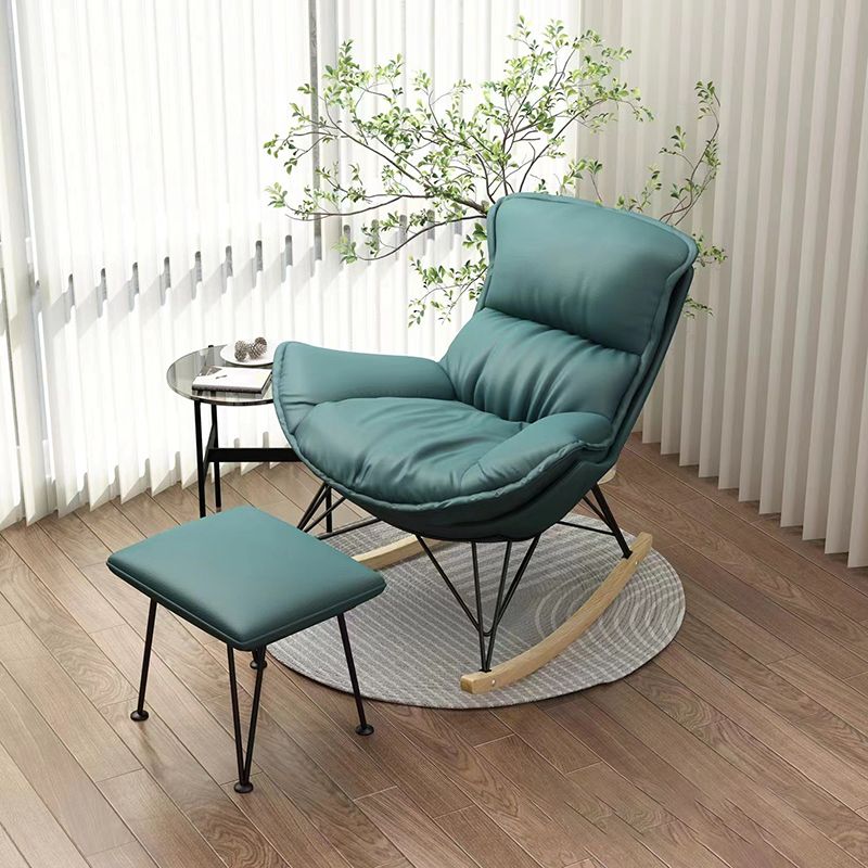 Modern Rocking Chair Ottoman Detail Indoor Rocker Chair with Removable Cushions