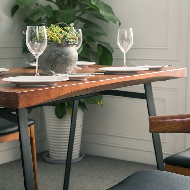 Rectangle Dining Table Pine Solid Wood Dining Table with Sled Base