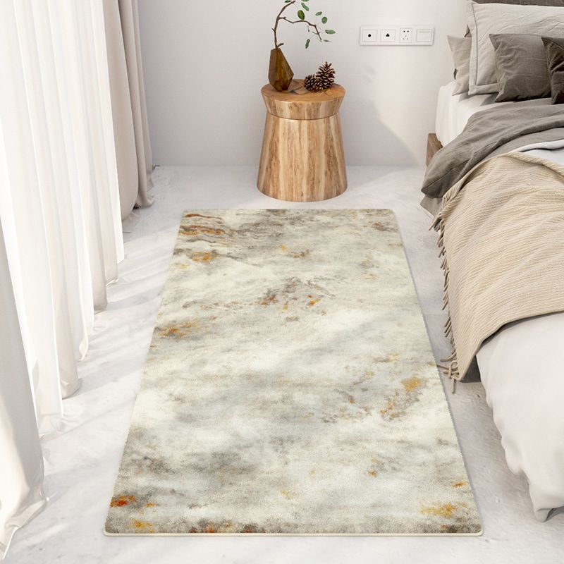 Light Grey Modern Carpet Polyester Color Block Carpt Non-Slip Backing Carpet for Living Room