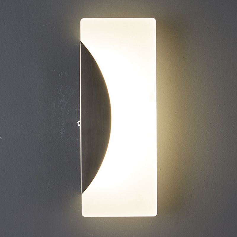 1-Light Rectangle Wall Lamp Modern Metal Sconce Light Fixture