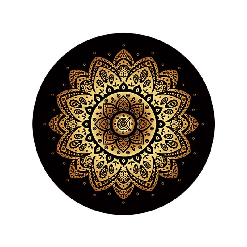 Gold Floral Printed Rug luxury Moroccan Carpet Polyester Stain Resistant Carpet for Home Decor
